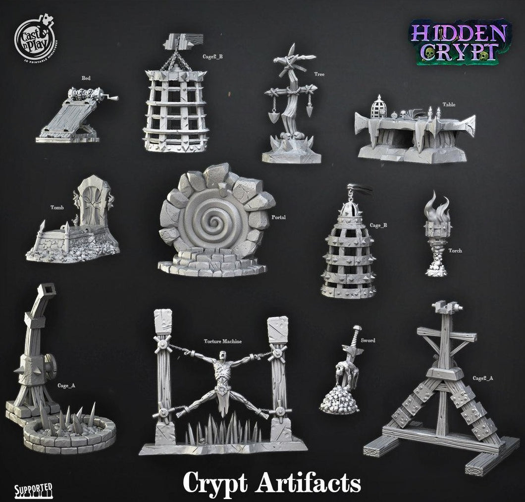 3D Printed Cast n Play Crypt Artifacts Torture Devices 28mm 32mm D&D - Charming Terrain