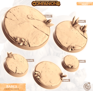 3D Printed Cast n Play Crystal Cave Bases Companion's Bases - Master Pack Companions 28mm 32mm D&D - Charming Terrain