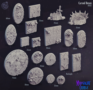 3D Printed Cast n Play Cursed Bases Set 28mm 32mm D&D - Charming Terrain