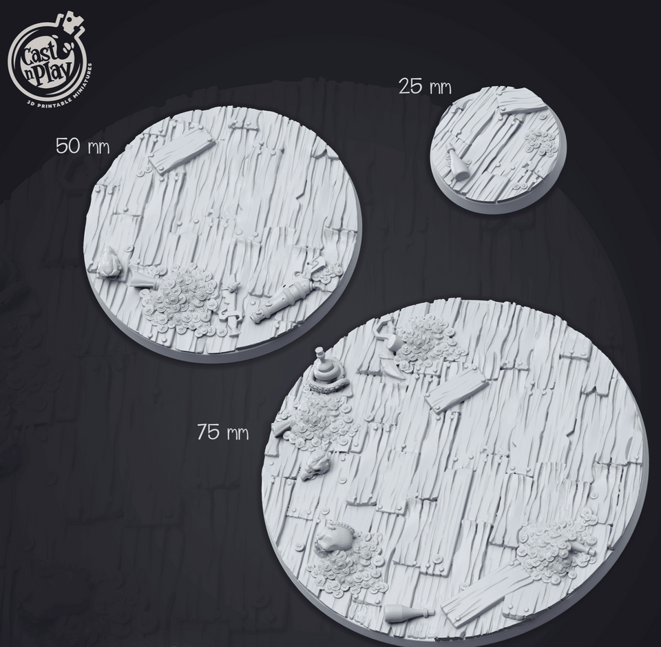 3D Printed Cast n Play - Cursed Crew Bases 28mm 32mm D&D - Charming Terrain