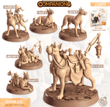 3D Printed Cast n Play Danees - Great Dane Companions 28mm 32mm D&D - Charming Terrain