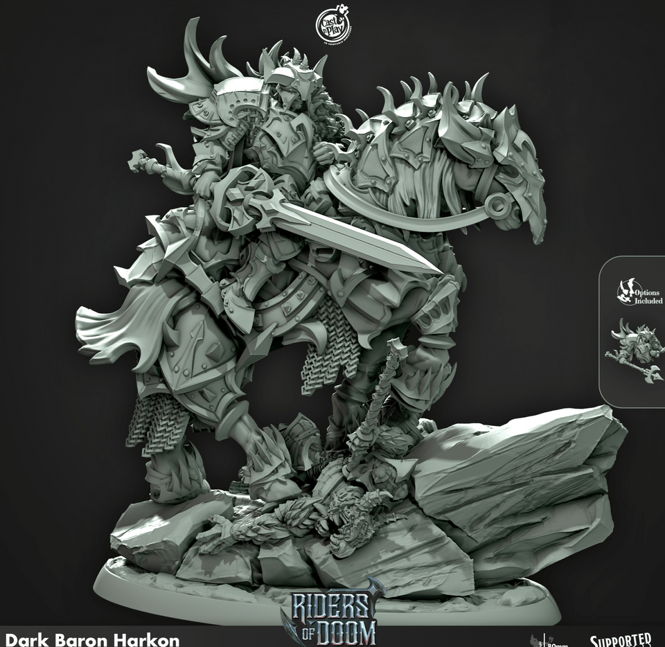 3D Printed Cast n Play Dark Baron Harkon Riders of Doom Set 28mm 32mm D&D - Charming Terrain