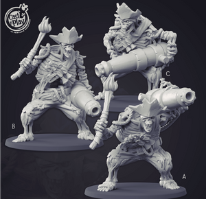 3D Printed Cast n Play - Deadly Canon Skeleton 28mm 32mm D&D - Charming Terrain