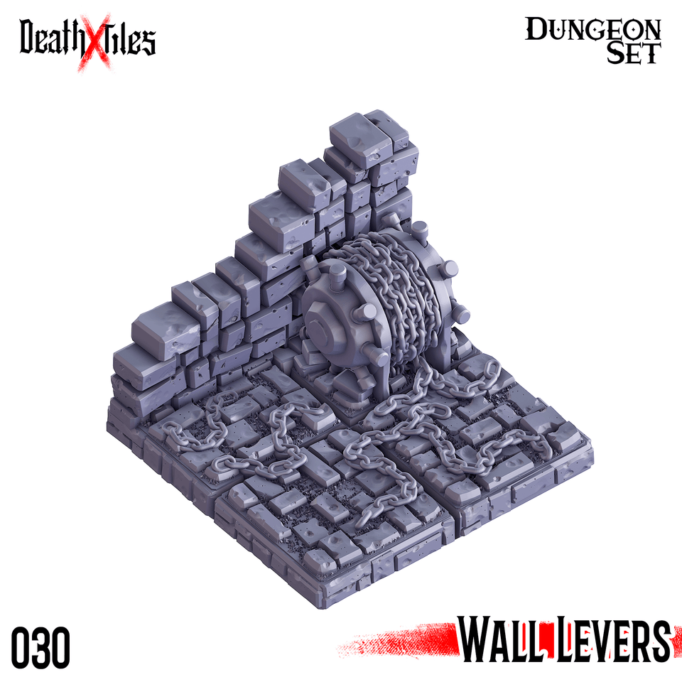 3D Printed Cast n Play Death x Tiles - Straight Walls Set 28mm 32mm D&D - Charming Terrain