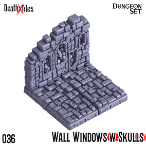 3D Printed Cast n Play Death x Tiles - Straight Walls Set 28mm 32mm D&D - Charming Terrain