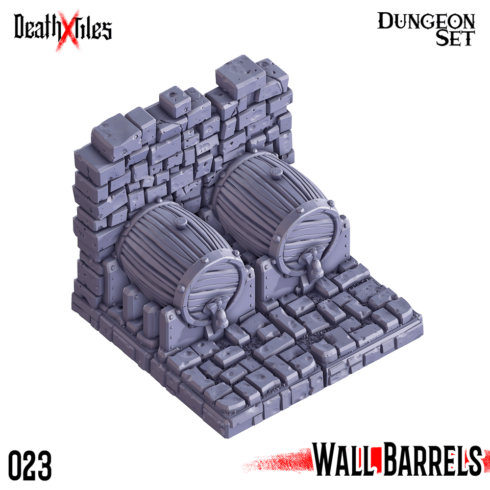 3D Printed Cast n Play Death x Tiles - Straight Walls Set 28mm 32mm D&D - Charming Terrain