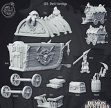 3D Printed Cast n Play Demon Hunters Carriage 28mm 32mm D&D - Charming Terrain