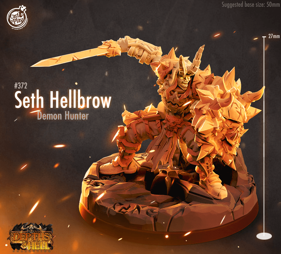 3D Printed Cast n Play Depths of Hell - Seth Hellbrow 28mm 32mm D&D - Charming Terrain