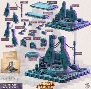 3D Printed Cast n Play Display Central Reactor Sci-Fi City Set Terrain Essentials Vol III Exteriors 28mm 32mm D&D - Charming Terrain