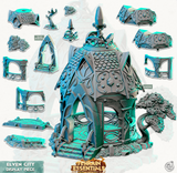 3D Printed Cast n Play Display Kiosk Elven City Set Terrain Essentials Vol III Exteriors 28mm 32mm D&D - Charming Terrain