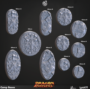 3D Printed Cast n Play Dragonian Camp Bases Set 28mm 32mm D&D - Charming Terrain