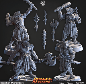 3D Printed Cast n Play Drakken Marauders Dragon Seekers Set 28mm 32mm D&D - Charming Terrain