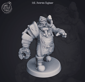 3D Printed Cast n Play Dwarven Engineer 28mm 32mm D&D - Charming Terrain