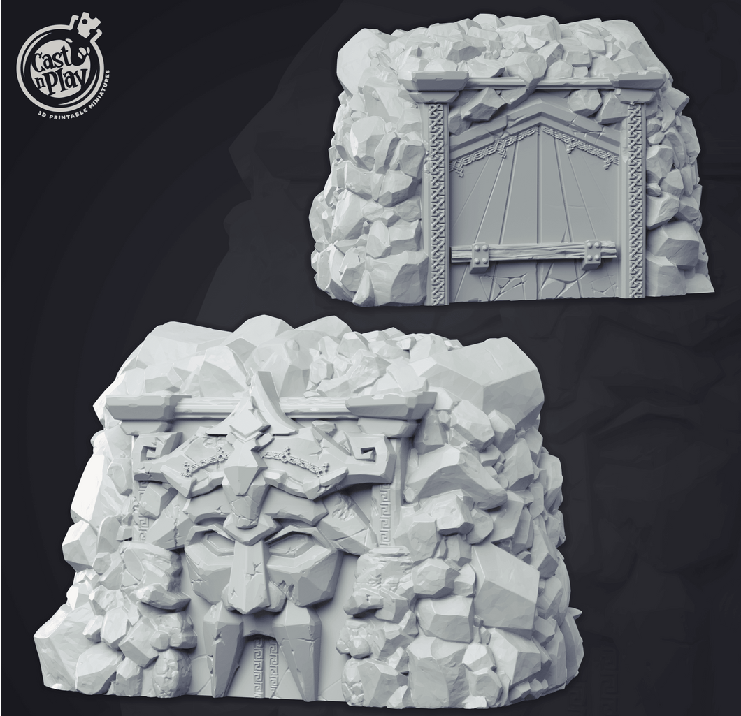 3D Printed Cast n Play - Dwarven Mine Entrance 28mm 32mm D&D - Charming Terrain