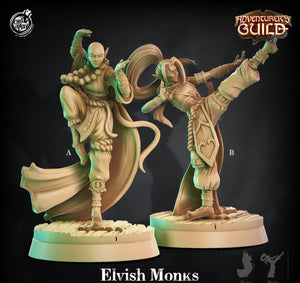 3D Printed Cast n Play Elvish Monk 28mm 32mm D&D - Charming Terrain