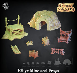 3D Printed Cast n Play Ethyx Mine and Props 28mm 32mm D&D - Charming Terrain