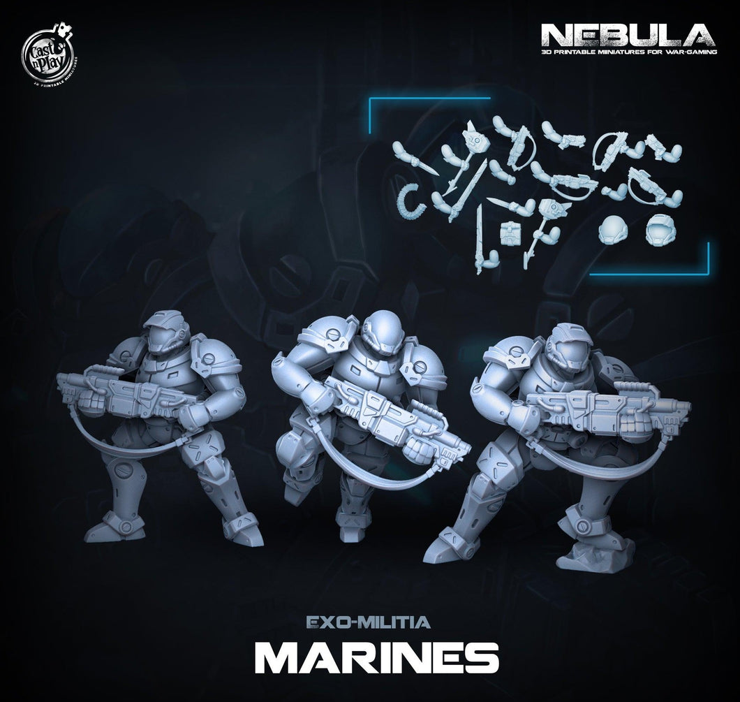 3D Printed Cast n Play Exo Marines Nebula Origins 28mm 32mm D&D - Charming Terrain