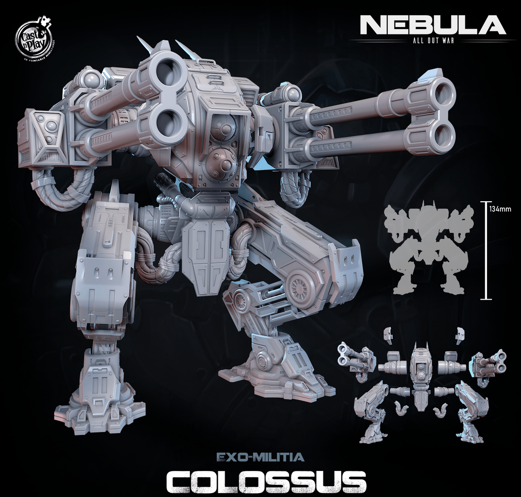 3D Printed Cast n Play Exo Militia Colossus (Titan) Nebula All Out War 28mm 32mm D&D - Charming Terrain