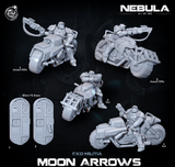 3D Printed Cast n Play Exo Militia Moon Arrows (Bikers) Nebula All Out War 28mm 32mm D&D - Charming Terrain