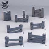 3D Printed Cast n Play Farmyard Fences Townsfolk 28mm 32mm D&D - Charming Terrain