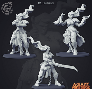 3D Printed Cast n Play Fire Giants 28mm 32mm D&D - Charming Terrain