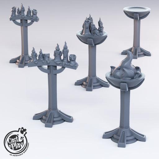 3D Printed Cast n Play - Floor Lamps 28mm 32mm D&D - Charming Terrain