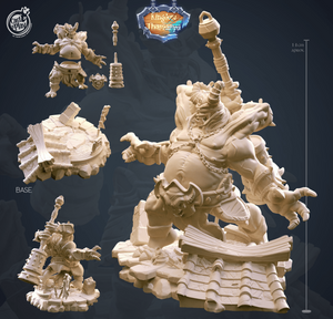 3D Printed Cast n Play Four Armed Demon Kingdom Of Thamarya 28mm 32mm D&D - Charming Terrain