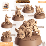 3D Printed Cast n Play Fren - French Bulldog Companions 28mm 32mm D&D - Charming Terrain