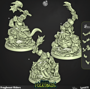 3D Printed Cast n Play Frogbeast Riders Mire Volktoads Set 28mm 32mm D&D - Charming Terrain