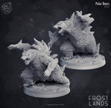 3D Printed Cast n Play Frostlands - Polar Bear 28mm 32mm D&D - Charming Terrain