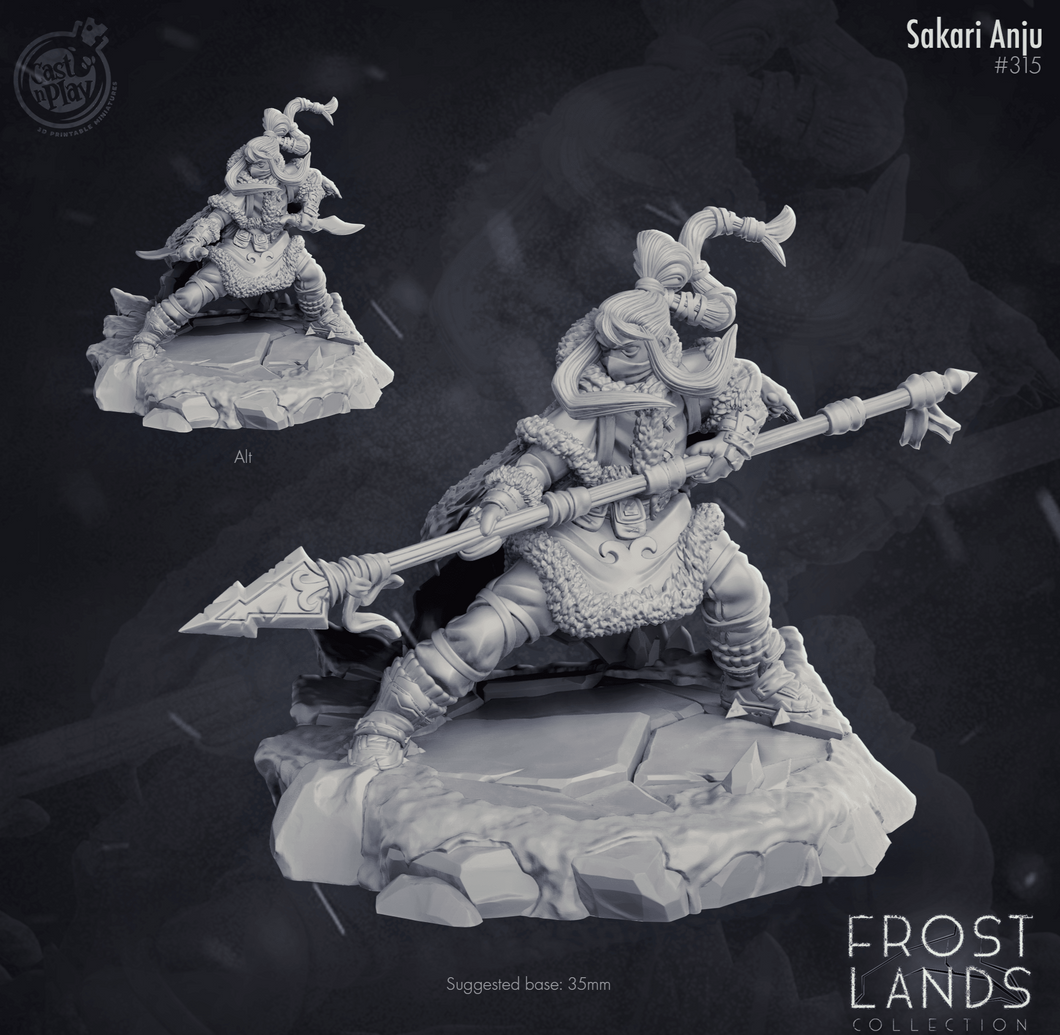 3D Printed Cast n Play Frostlands - Sakari Anyu 28mm 32mm D&D - Charming Terrain