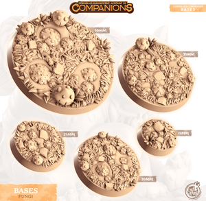 3D Printed Cast n Play Fungi Bases Companion's Bases - Master Pack Companions 28mm 32mm D&D - Charming Terrain