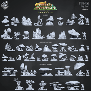 3D Printed Cast n Play Fungi Core Set Fungi Terrain Set Terrain Essentials Nature 28mm 32mm D&D - Charming Terrain