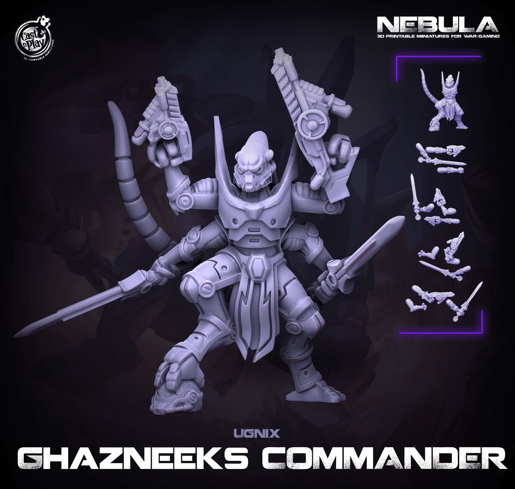 3D Printed Cast n Play Ghazneeks Commander Nebula Origins 28mm 32mm D&D - Charming Terrain