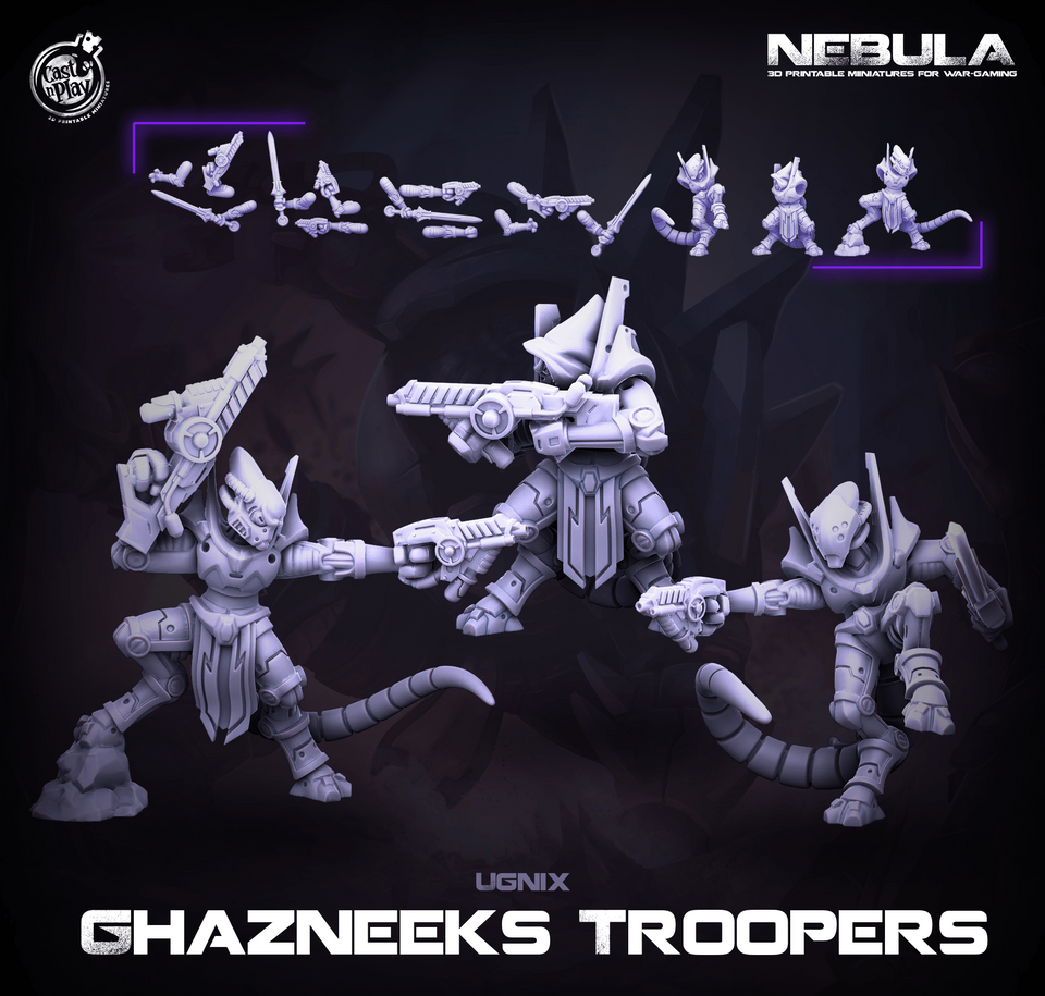 3D Printed Cast n Play Ghazneeks Troopers Nebula Origins 28mm 32mm D&D - Charming Terrain