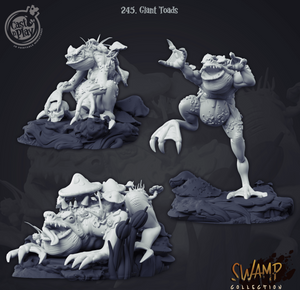 3D Printed Cast n Play Giant Toads 28mm 32mm D&D - Charming Terrain