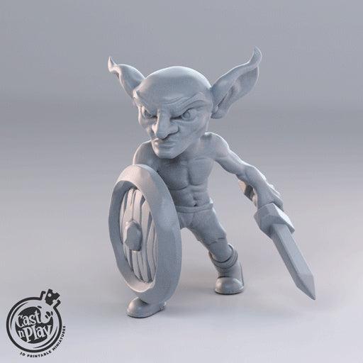 3D Printed Cast n Play - Goblins with Weapons 28mm 32mm D&D - Charming Terrain