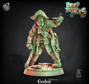 3D Printed Cast n Play Godoy Old Bucaneer Deep Sea Tales 28mm 32mm D&D - Charming Terrain