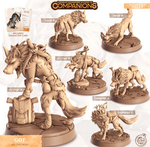 3D Printed Cast n Play Gof - The Wolf Companions 28mm 32mm D&D - Charming Terrain