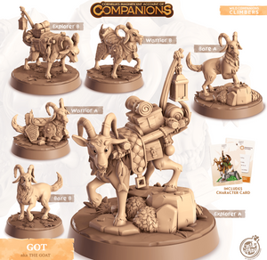 3D Printed Cast n Play Got - Goat Companions 28mm 32mm D&D - Charming Terrain