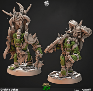 3D Printed Cast n Play Grakha Uzkor Iron Skull Orcs 28mm 32mm D&D - Charming Terrain