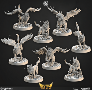 3D Printed Cast n Play Gryphons Shields of Dawn 28mm 32mm D&D - Charming Terrain