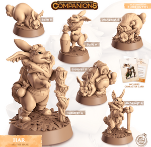 3D Printed Cast n Play Har - Hare Companions 28mm 32mm D&D - Charming Terrain