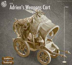 3D Printed Cast n Play Hawkers of Thamarya - Adrien's Weapon Cart 28mm 32mm D&D - Charming Terrain