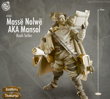 3D Printed Cast n Play Hawkers of Thamarya - Mansol Masse Nolwe Book Seller 28mm 32mm D&D - Charming Terrain