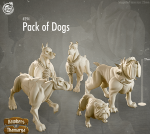 3D Printed Cast n Play Hawkers of Thamarya - Pack of Dogs 28mm 32mm D&D - Charming Terrain