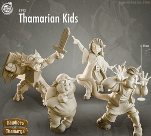 3D Printed Cast n Play Hawkers of Thamarya - Thamarian Orphan Kids 28mm 32mm D&D - Charming Terrain