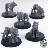 3D Printed Cast n Play - Hellhounds 28mm 32mm D&D - Charming Terrain