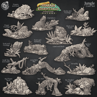 3D Printed Cast n Play Jungle Core Set Jungle Terrain Set Terrain Essentials Nature 28mm 32mm D&D - Charming Terrain