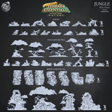 3D Printed Cast n Play Jungle Core Set Jungle Terrain Set Terrain Essentials Nature 28mm 32mm D&D - Charming Terrain